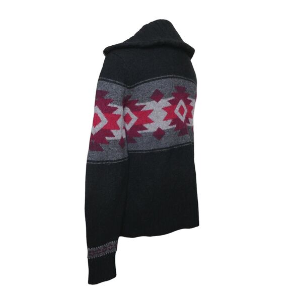 Ralph Lauren LRL Jeans Co Southwestern Sweater 80% Lambswool Zip Shawl Sz M - Picture 6 of 13